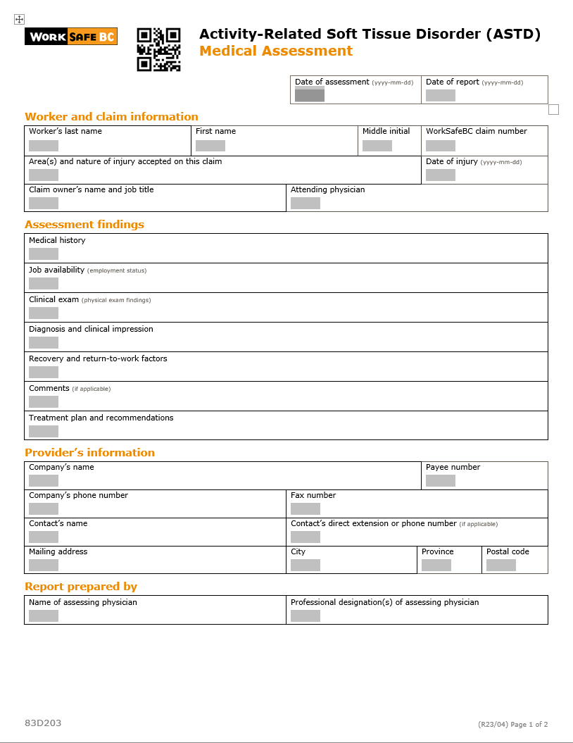 WorkSafeBC - Activity Related Soft Tissue Disorder (ASTD) - Back in Motion  Rehab Inc.