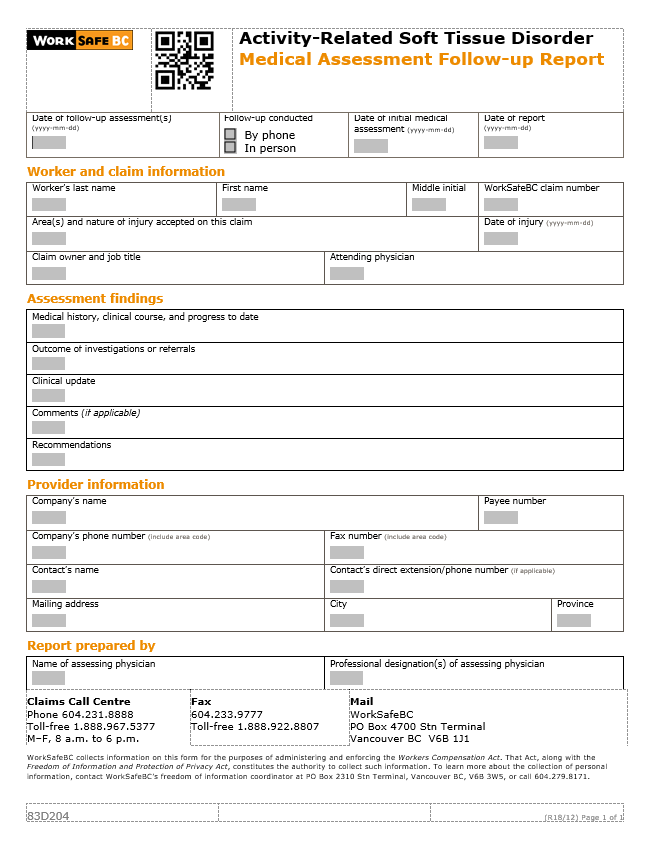 WorkSafeBC - Activity Related Soft Tissue Disorder (ASTD) - Back in Motion  Rehab Inc.