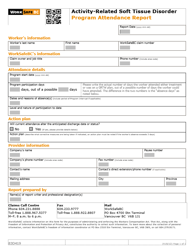 WorkSafeBC - Activity Related Soft Tissue Disorder (ASTD) - Back in Motion  Rehab Inc.