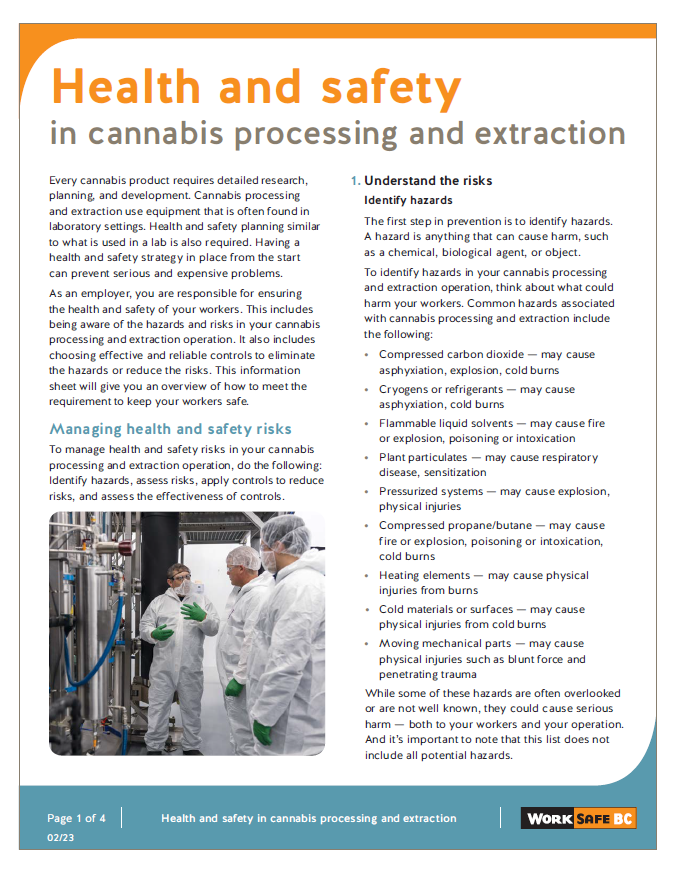 Cannabis Cultivation & Processing - WorkSafeBC